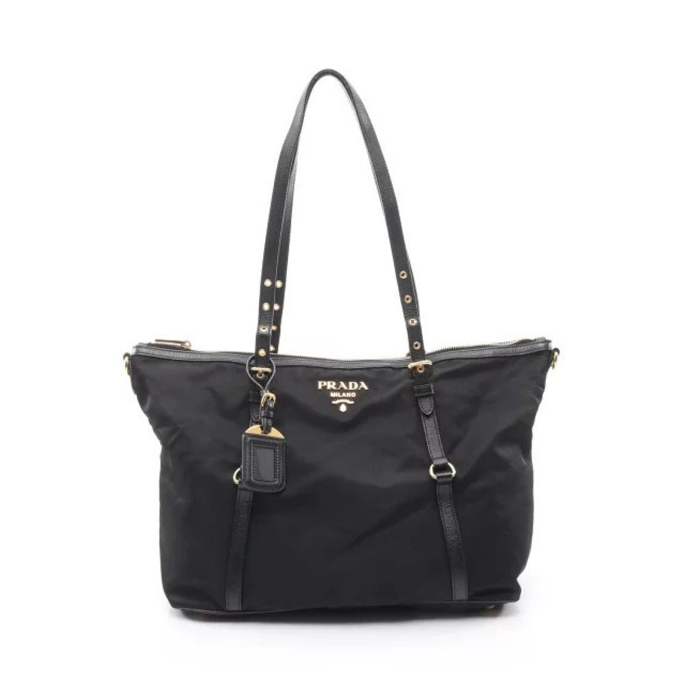 Prada Tote Tessuto Saffiano Bag Leather Black